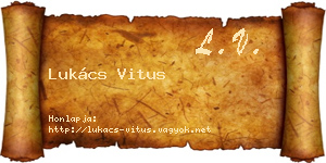 Lukács Vitus névjegykártya