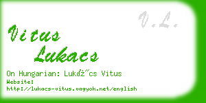 vitus lukacs business card